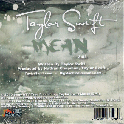 Taylor Swift : Mean (CD, Single, Ltd, Num)