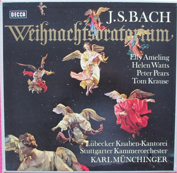 Johann Sebastian Bach - Elly Ameling, Helen Watts, Peter Pears, Tom Krause, Lübecker Kantorei, Stuttgarter Kammerorchester, Karl Münchinger : Weihnachtsoratorium BWV 248 (3xLP + Box)