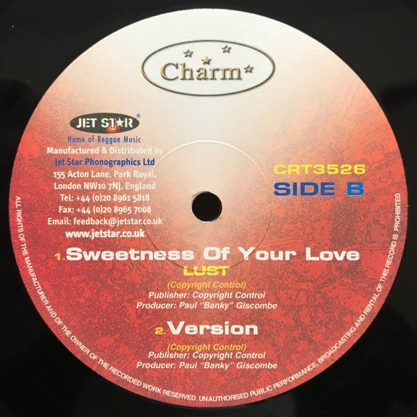 Beenie Man Feat Tony Curtis & A.R.P. (2), L.U.S.T. (2) : Missing You / Sweetness Of Your Love (12")