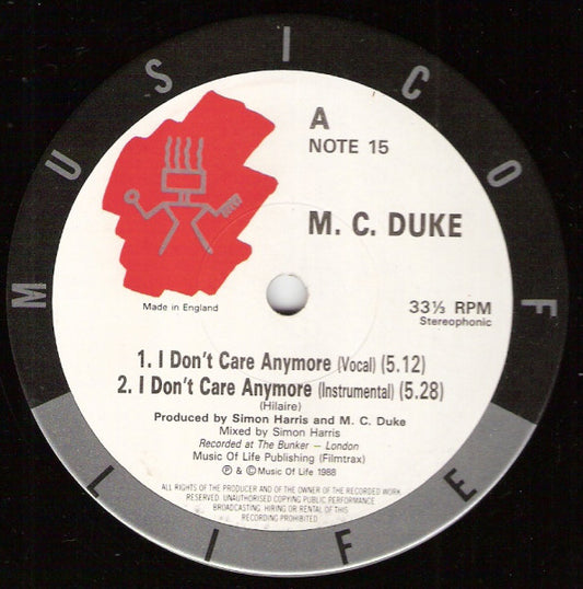 MC Duke : I Don't Care Anymore / Free (12")