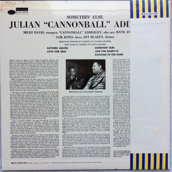 Cannonball Adderley : Somethin' Else (LP, Album, RE)