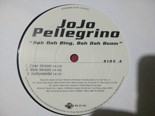JoJo Pellegrino, Tony Manero : Bah Dah Bing, Bah Dah Boom / Night Fever  (12", Promo)