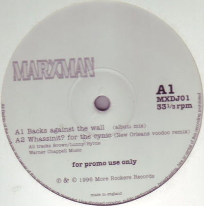 Marxman : Backs Against The Wall (12", Promo)