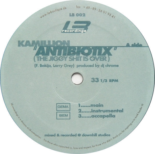 Kamillion (2) : Antibiotix (The Jiggy Shit Is Over) (12")