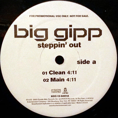Big Gipp : Steppin' Out (12", Promo)