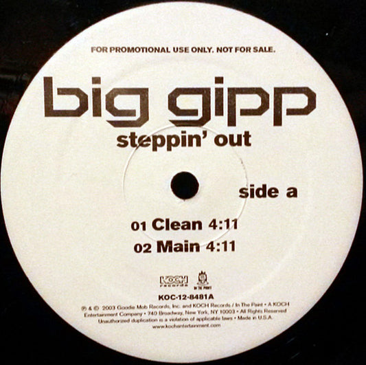 Big Gipp : Steppin' Out (12", Promo)