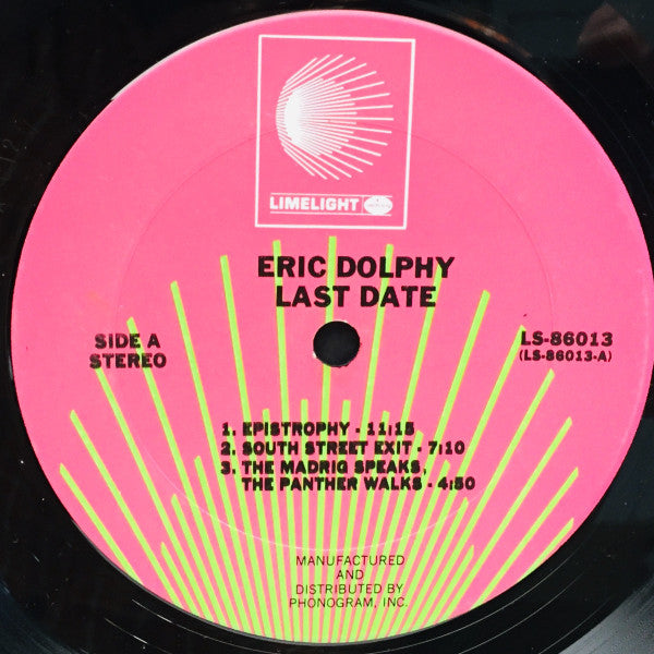 Eric Dolphy : Last Date (LP, Album, RE, Ter)