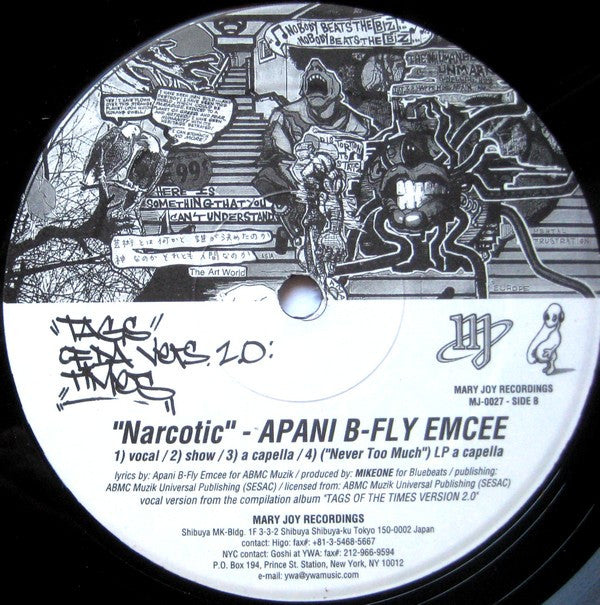 J Treds* / Apani B-Fly Emcee* : Never Too Much / Narcotic (12")