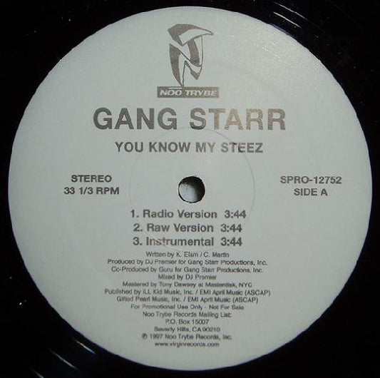 Gang Starr : You Know My Steez (12", Promo)