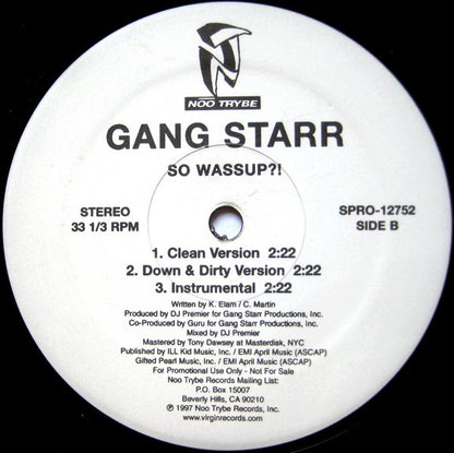 Gang Starr : You Know My Steez (12", Promo)