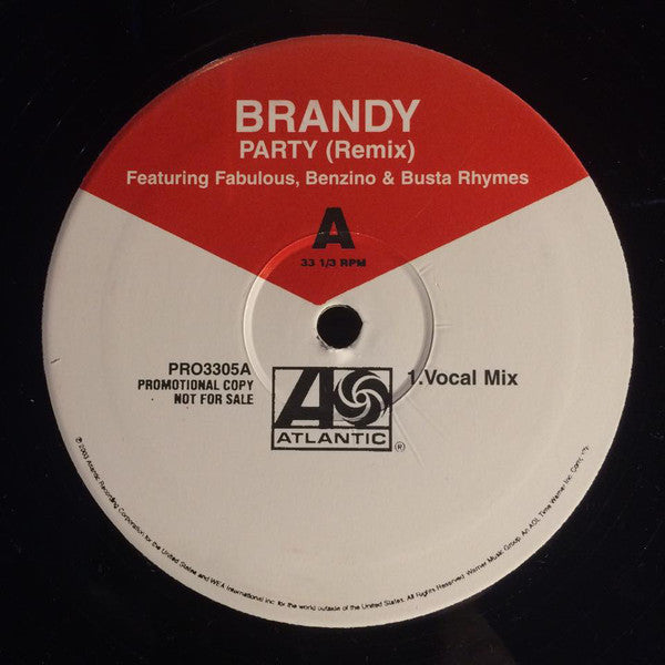 Brandy (2) Featuring Fabulous*, Benzino & Busta Rhymes : Party (Remix) (12", Single, Promo)