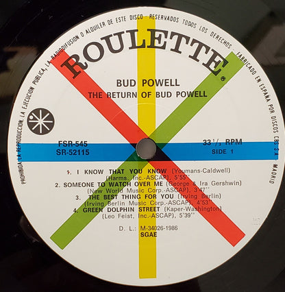 Bud Powell : The Return Of Bud Powell (LP)