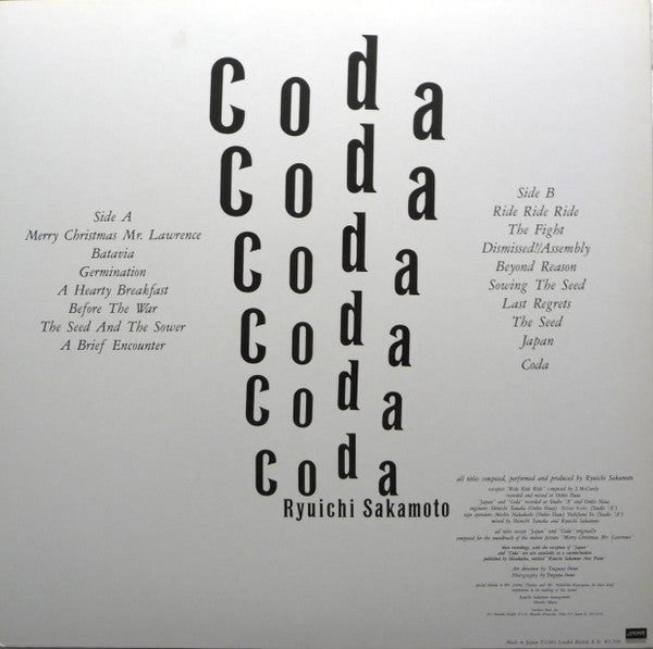 Ryuichi Sakamoto : Coda (LP, Album)