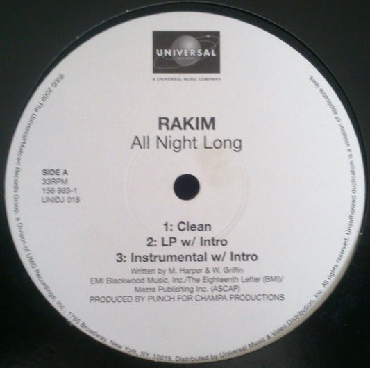 Rakim : All Night Long (12")