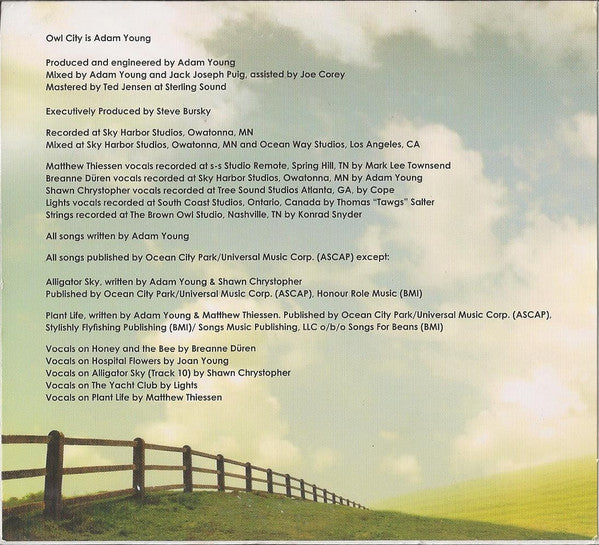 Owl City : All Things Bright And Beautiful (CD, Album, Dig)