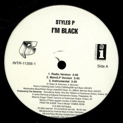 Styles P : I'm Black / Leaving The Game (12", Single, Promo)