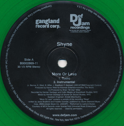 Shyne : More Or Less (12", Gre)