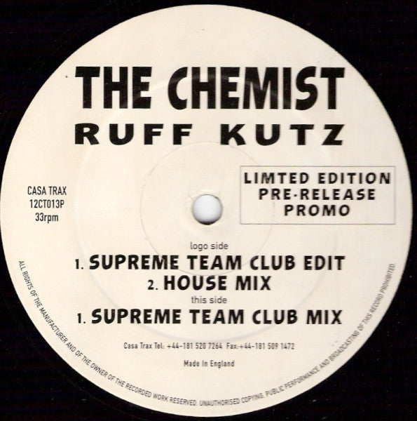 The Chemist : Ruff Kutz (12", Ltd, Promo)