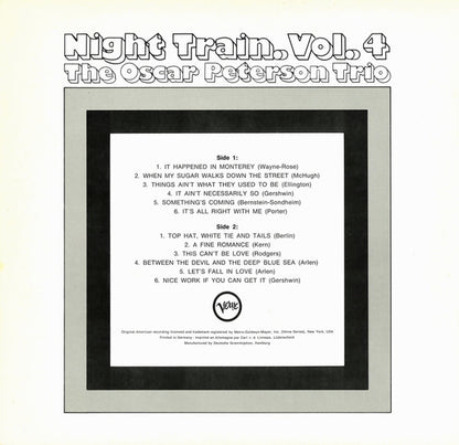 The Oscar Peterson Trio : Night Train. Vol. 4 (LP, Comp)