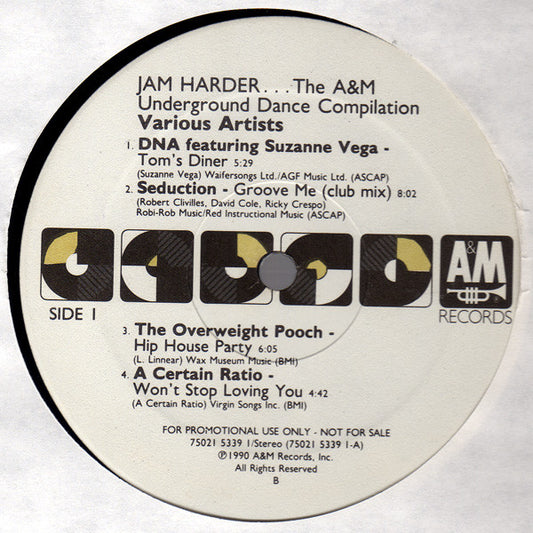 Various : Jam Harder...The A&M Underground Dance Compilation (LP, Comp, Promo)