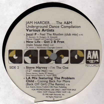 Various : Jam Harder...The A&M Underground Dance Compilation (LP, Comp, Promo)