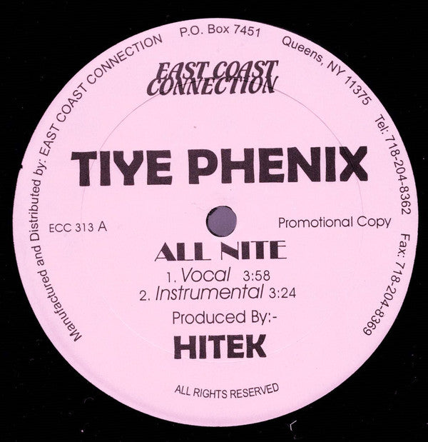 Tiye Phenix* : All Nite / Tiye  (12", Promo)