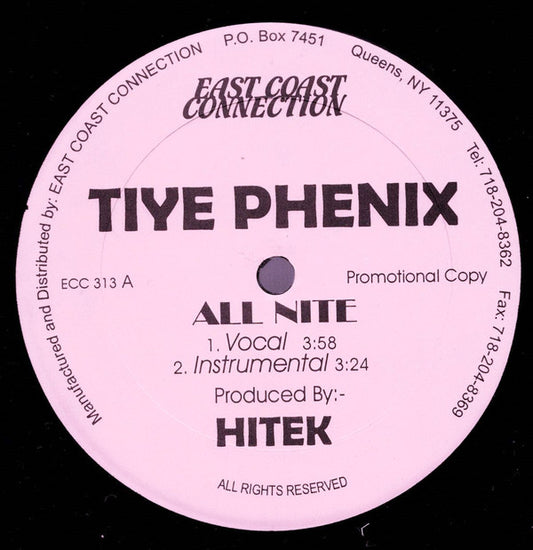 Tiye Phenix* : All Nite / Tiye  (12", Promo)