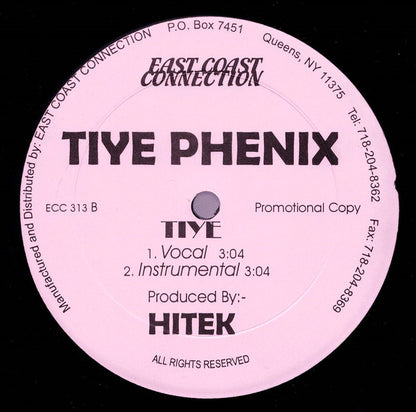 Tiye Phenix* : All Nite / Tiye  (12", Promo)