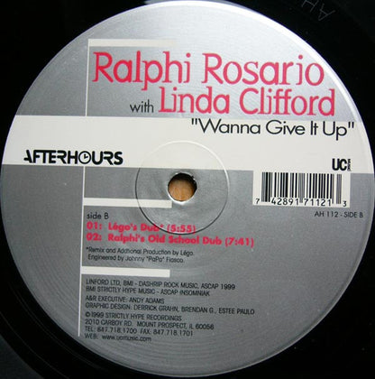 Ralphi Rosario With Linda Clifford : Wanna Give It Up (2x12")