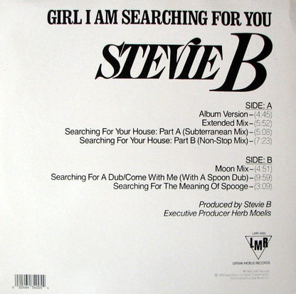 Stevie B : Girl I Am Searching For You (12")