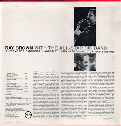 Ray Brown With The All-Star Big Band*  Guest Soloist: Cannonball Adderley : Ray Brown With The All-Star Big Band - Guest Soloist: Cannonball Adderley (LP, Album, RE)