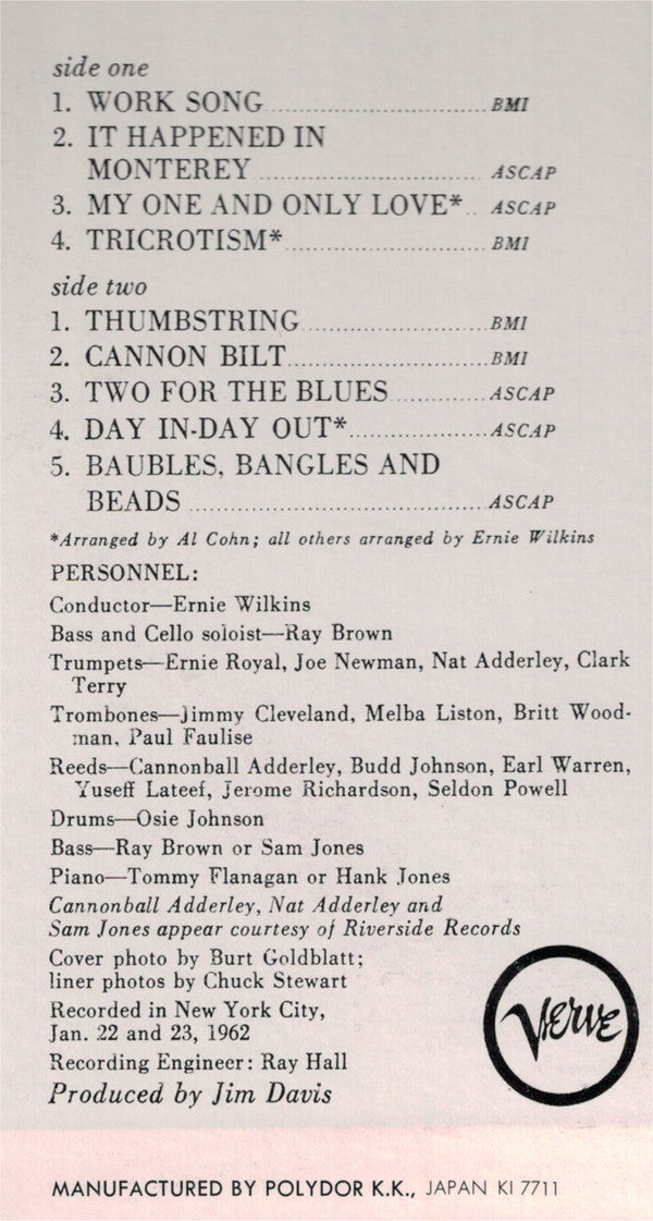 Ray Brown With The All-Star Big Band*  Guest Soloist: Cannonball Adderley : Ray Brown With The All-Star Big Band - Guest Soloist: Cannonball Adderley (LP, Album, RE)