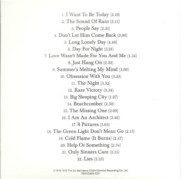 The Go-Betweens : G Stands For Go-Betweens: The Go-Betweens Anthology Volume 1 (Box, Comp, Dlx, Ltd + LP, Comp + 3xLP, Album, RE, )