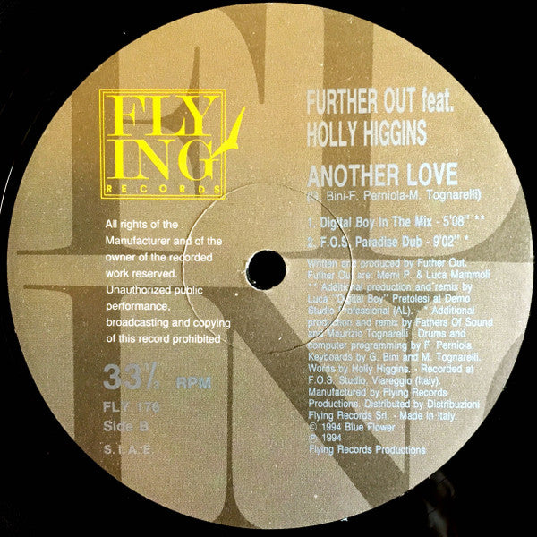 Further Out (2) Featuring Holly Higgins : Another Love (12")