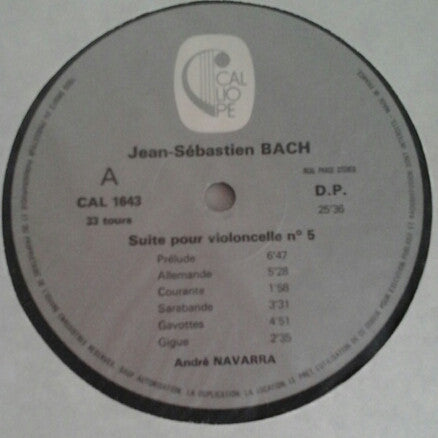Jean-Sébastien Bach* - André Navarra : Les Suites Pour Violoncelle BWV 1007 A 1012 (3xLP + Box)