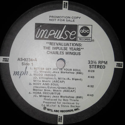 Charles Mingus : Reevaluation: The Impulse Years (2xLP, Album, Comp, Promo)