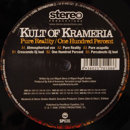 Kult Of Krameria : Pure Reality / One Hundred Percent (12")