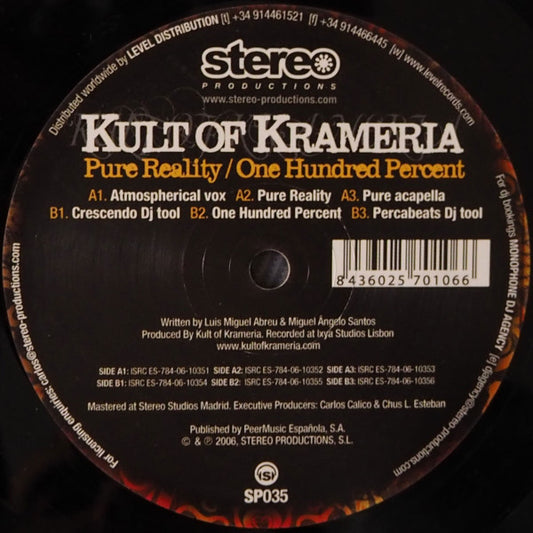 Kult Of Krameria : Pure Reality / One Hundred Percent (12")