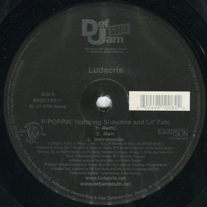 Ludacris : Stand Up / P-Poppin' (12")