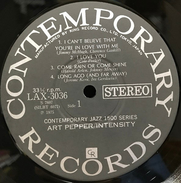 Art Pepper : Intensity (LP, Album, Ltd, RE)