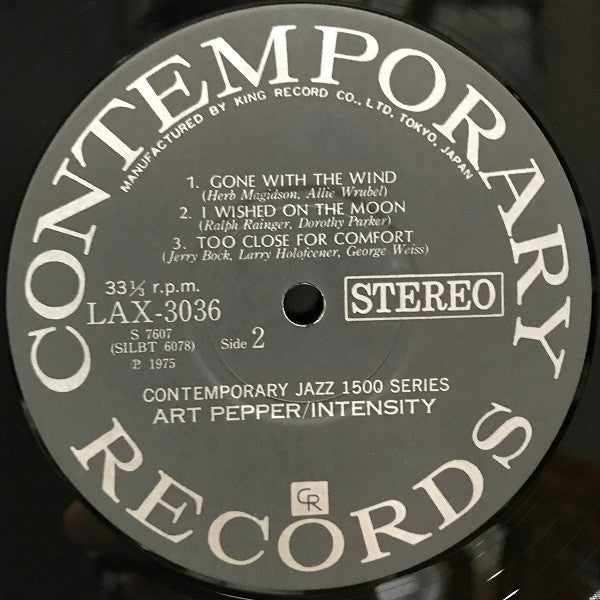 Art Pepper : Intensity (LP, Album, Ltd, RE)