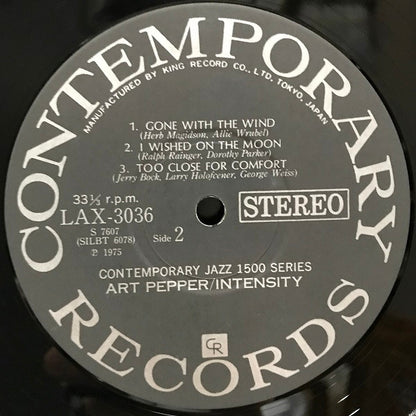 Art Pepper : Intensity (LP, Album, Ltd, RE)