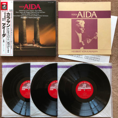 Giuseppe Verdi, Mirella Freni, José Carreras, Agnes Baltsa, Piero Cappuccilli, Ruggero Raimondi, José van Dam, Katia Ricciarelli, Thomas Moser, Wiener Staatsopernchor, Wiener Philharmoniker, Herbert Von Karajan : Aida (3xLP + Box)