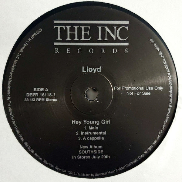 Lloyd : Hey Young Girl / Southside (Remix) (12", Promo)