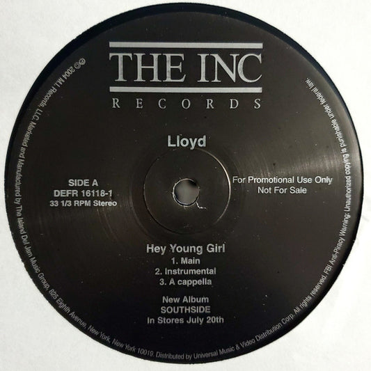 Lloyd : Hey Young Girl / Southside (Remix) (12", Promo)