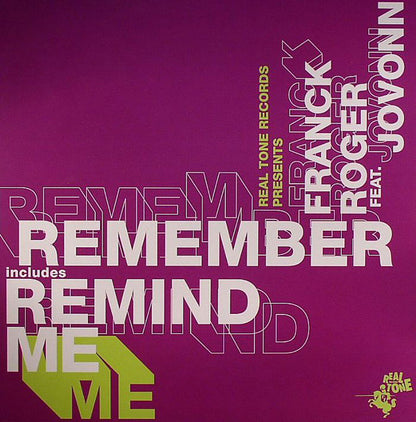 Franck Roger Feat. Jovonn : Remember (12")