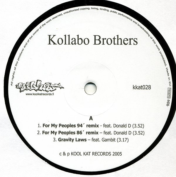 Kollabo Brothers : For My Peoples / Gravity Laws (12")
