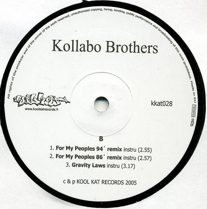 Kollabo Brothers : For My Peoples / Gravity Laws (12")