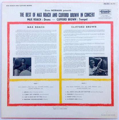 Clifford Brown And Max Roach : In Concert (LP, Album, RE)