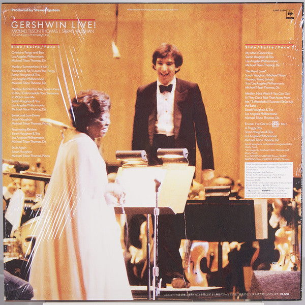 Michael Tilson Thomas, Sarah Vaughan, Los Angeles Philharmonic Orchestra : Gershwin Live! (LP, Album)